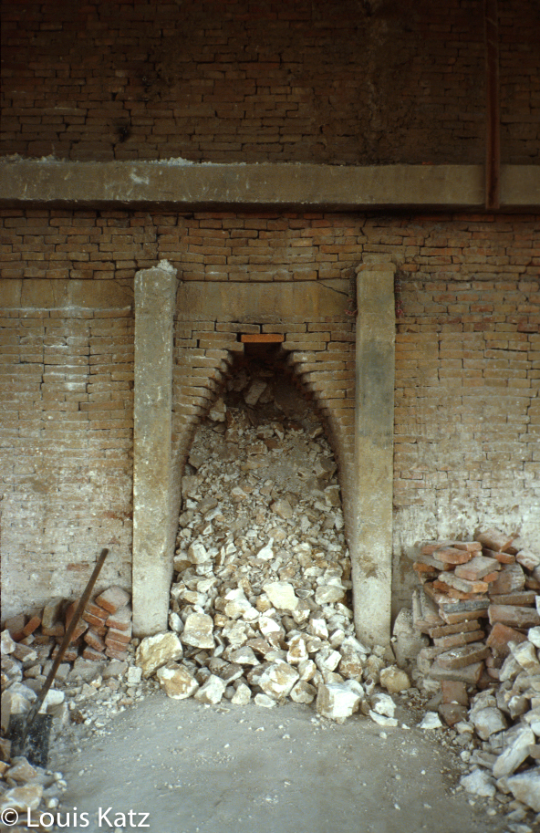 Slaked lime ready for collection