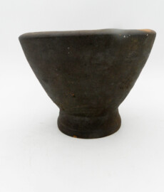 Side veiw of stoneware mortar